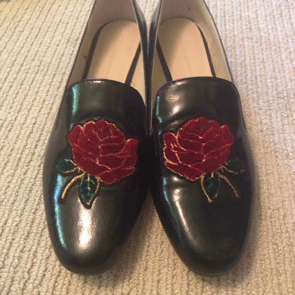 Zara floral loafers